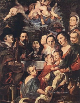 barroco Painting - Autorretrato entre padres, hermanos y hermanas del barroco flamenco Jacob Jordaens